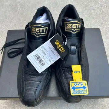 미사용 새상품! ZETT 블랙 스파이크 슈즈 25.0cm