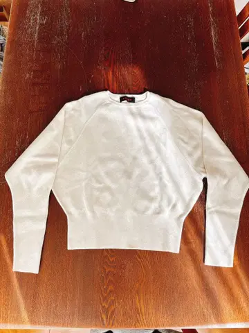 CABAN 코튼 캐시미어 니트 화이트 크루넥