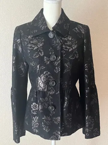 꽃무늬 자켓 블랙