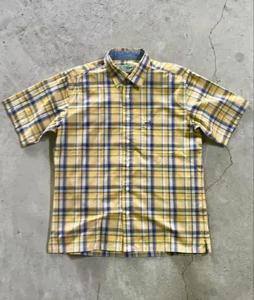 crocodile 반팔 체크 셔츠