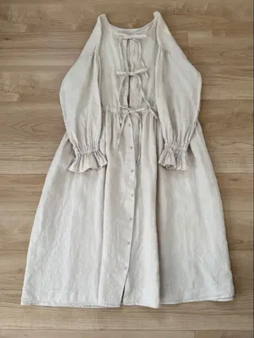 사만사 모스모스 kazumi 콜라보 린넨 원피스 베이지