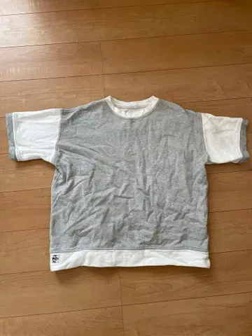 CHUMS 그레이 화이트 반팔 맨투맨 L 사이즈