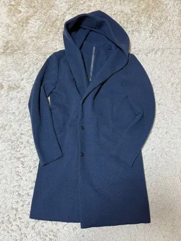 KAZUYUKI KUMAGAI 캐시미어 혼방 스트레치 멜톤 후디드 코트