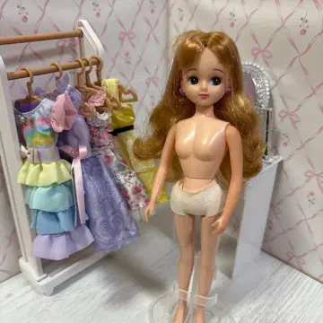 리카짱 일본제 옷 갈아입히기 인형 타카라 귀걸이 보라색 귀걸이 레트로