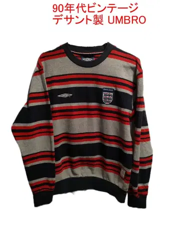 90년대 빈티지 데상트 umbro 스트라이프 니트