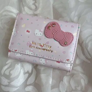 50주년 기념 헬로키티 가마구치 삼단 접이식 지갑