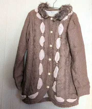 퍼 달린 니트 가디건