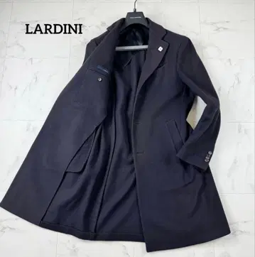 한정 할인가 라르디니 체스터 코트 울 부토니에르 네이비 48