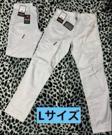 2장 세트 새상품 실버 그레이 작업 바지 워크 팬츠 L