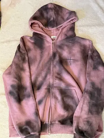 KIXI 더블 지퍼 후드티 핑크