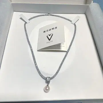 VERITE 펄 목걸이 실버 8.5mm 구슬