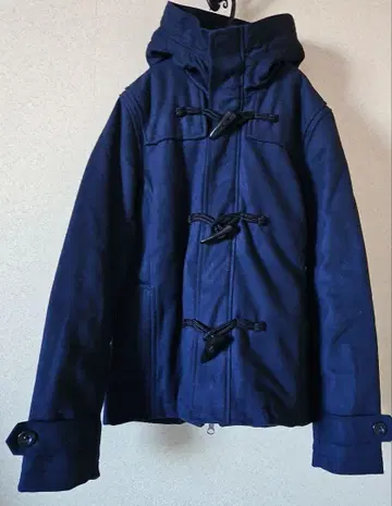 네이비 더플 코트 후드 부착 안감 원단 퀼팅 따뜻함