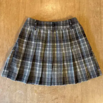 Darich 더블 벨트 체크 무늬 플리츠 미니 스커트 브라운 계열