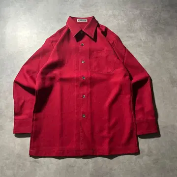 빈티지 레드 원톤 스티치 플레인 디자인 셔츠