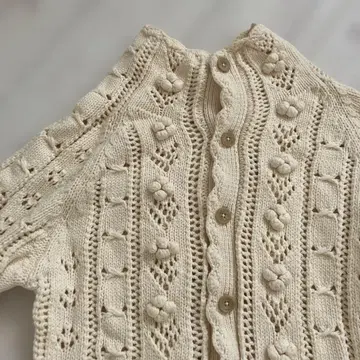 BEAMS BOY 코튼 나일론 포코폰 니트 가디건