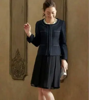 2Way 트위드 셋업 수트 3세트 네이비 L