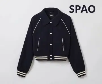 한국 SPAO 네이비 파이핑 바시티 자켓