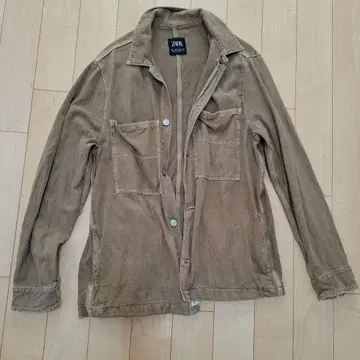 ZARA 브라운 코튼 데님 셔츠