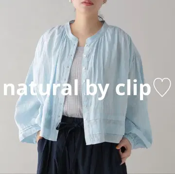 natural by clip 린넨 턱 블라우스
