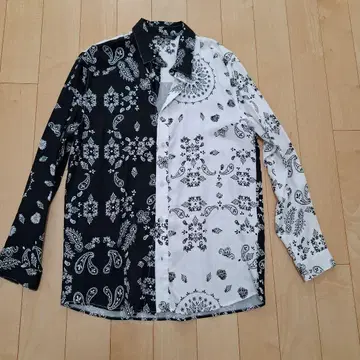 ZARA 반다나 패턴 레이온 긴팔 셔츠 S