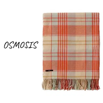 OSMOSIS (오즈모시스) 체크 무늬 울 대형 프린지 스톨