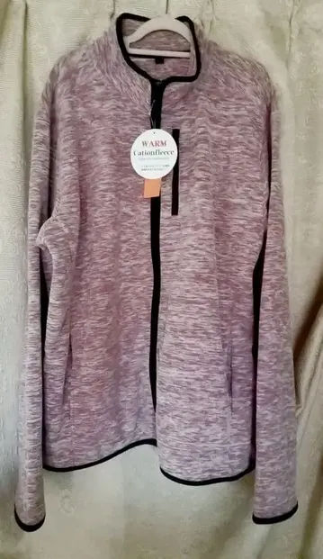 남성용 플리스 자켓 풀 집업 블루종 슬림 LL 퍼플