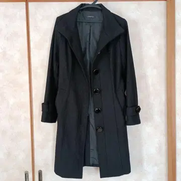 INGNI 블랙 버튼 롱 코트