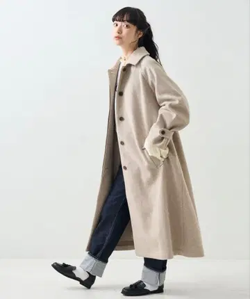 미사용 새상품 프릭스스토어 울 보아 스텐카라 코트 프리 사이즈