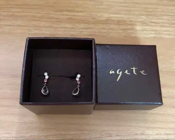 agete 드롭형 귀걸이 로즈쿼츠