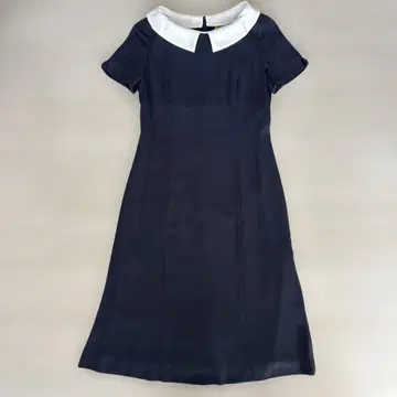 LE RUBAN D'OR 네이비 원피스 탈부착 카라