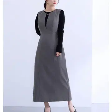 오버 오버롤 스커트 그레이