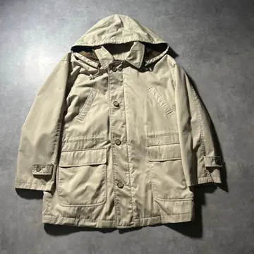 빈티지 하프 코트 후드 멀티 포켓 모즈 코트 레트로