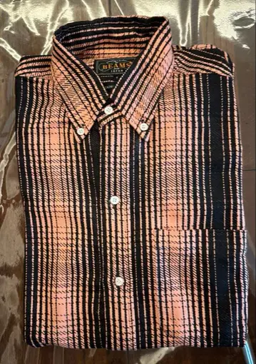 빔즈 버튼 다운 프린트 플란넬 클래식 핏 셔츠 S 새상품급
