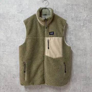 새상품급 TAION 리버서블 보아 다운 베스트 리버서블 베이지 M