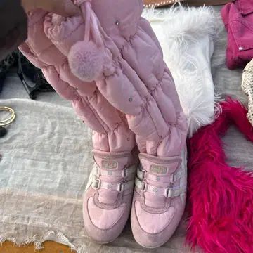 핑크 다운 부츠 오니츠카타이거