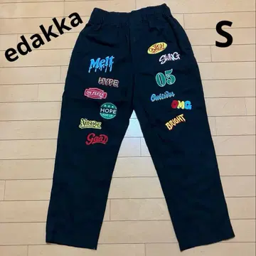 edakka 팬츠 와펜 자수 블랙 S