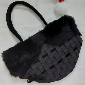 INGEBORG 퍼 리본 장식 뜨개질 백