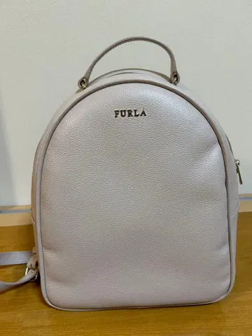 FURLA 핑크 베이지 가죽 백팩
