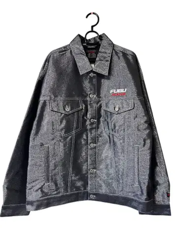 [FUBU/후부] 데님 자켓 블루종 아우터 메탈릭 실버