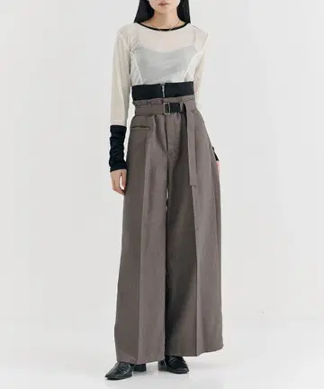 UNITED TOKYO 벨트 포함 세퍼레이트 허리 와이드 팬츠