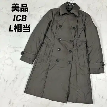 [ 새상품급 ] ICB 다운 코트 더블 버튼 롱 코트 L 상당 카키