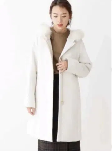 OPAQUE.CLIP 화이트 롱 코트 36 S 사이즈