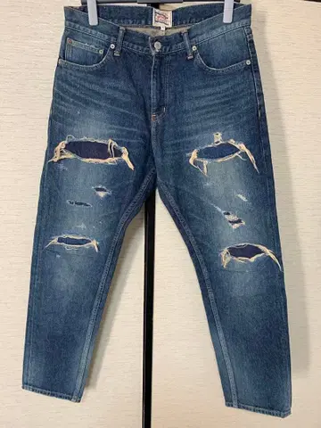 더퍼 데미지 가공 청바지