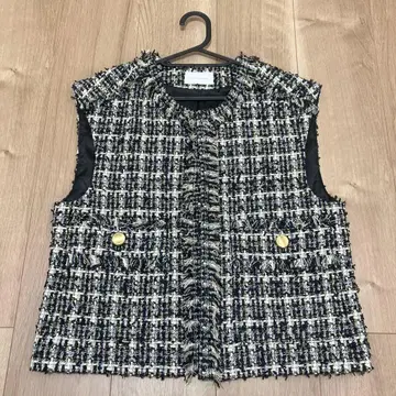 그린 라벨 릴랙싱 트위드 프린지 베스트