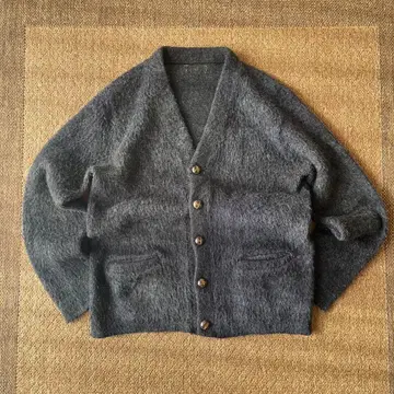 special 60s 모헤어 가디건 블랙 털 길고 그런지 50s