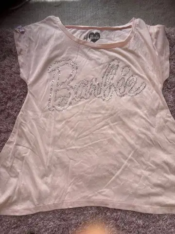 미사용 새상품 Barbie 스톤 장식 T셔츠 핑크