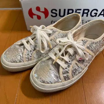 SUPERGA 스팽글 실버 스니커즈 38 / 24cm