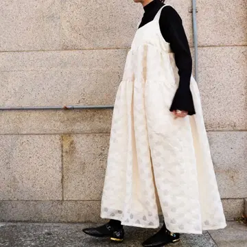 UNMINOU 앙미누 오팔 플라워 원피스 아이보리