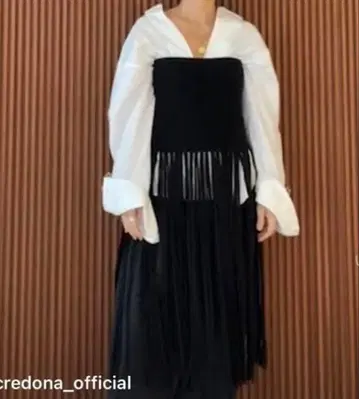 [ 미사용 새상품 ] CREDONA 니트 뷔스티에 블랙 프린지