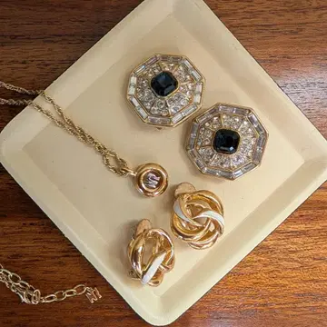 니나리치 목걸이 귀찌 세트 묶음 판매 골드 스톤